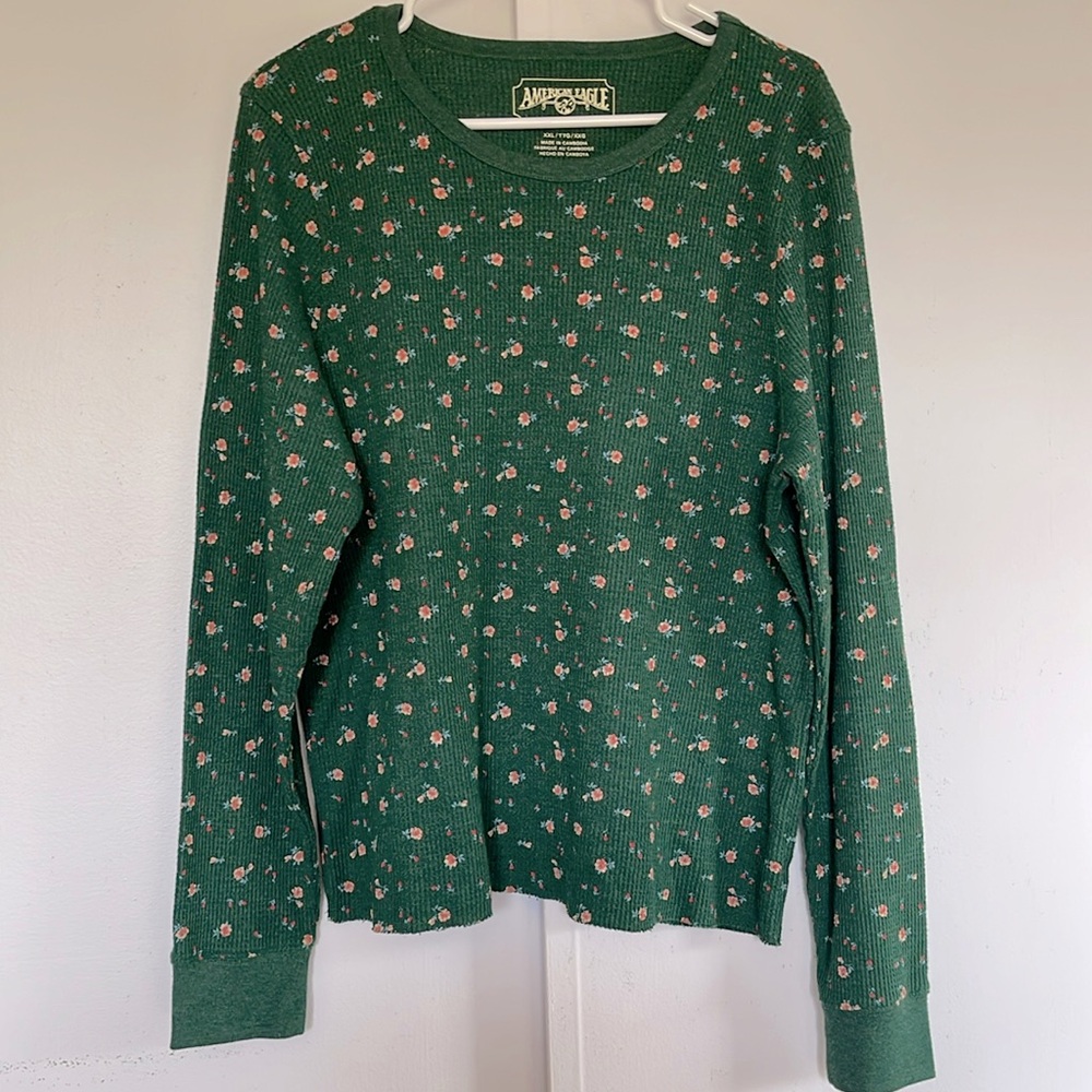 American Eagle Floral Thermal Top
